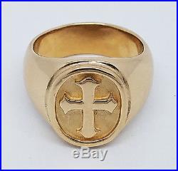 James Avery Raised Fleuree Cross Ring 14k Yellow Gold Extremely Rare & Origina