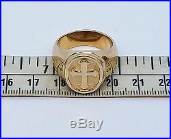 James Avery Raised Fleuree Cross Ring 14k Yellow Gold Extremely Rare & Origina