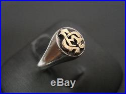 JAMES AVERY RETIRED14K & STERLING SILVER ALPHA & OMEGA RING SIZE 7 1/2 #K106