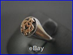 JAMES AVERY RETIRED14K & STERLING SILVER ALPHA & OMEGA RING SIZE 7 1/2 #K106