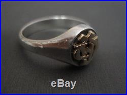 JAMES AVERY RETIRED14K & STERLING SILVER ALPHA & OMEGA RING SIZE 7 1/2 #K106