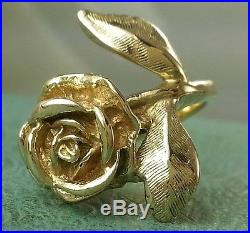 JAMES AVERY RETIRED 14K Large Rose Ring 7grams HEAVIEST