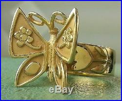 JAMES AVERY RETIRED 14K Mariposa Butterfly Ring Size 8