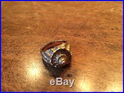 JAMES AVERY RETIRED 14K SOLID GOLD CONCH SHELL RING 7 grams