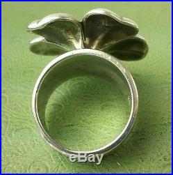 JAMES AVERY RETIRED 18K&. 925 XLarge April Flower DIAMOND. 40TCW Ring Sz 7.50