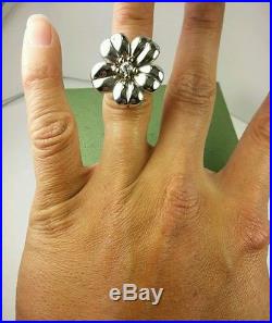 JAMES AVERY RETIRED 18K&. 925 XLarge April Flower DIAMOND. 40TCW Ring Sz 7.50