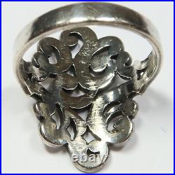 JAMES AVERY RETIRED 925 Silver Tracery Open Scroll Sz 7.5 Ring 5.2g #45348K