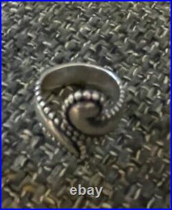 JAMES AVERY RETIRED BEADED BYPASS RING Sz 8 PAISLEY Sterling. 925