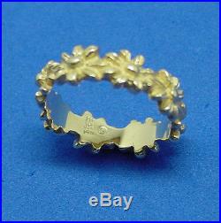 JAMES AVERY RETIRED DAISY RING 14K BAND OF FLOWERS LOVELY & PRISTINE CONDITION