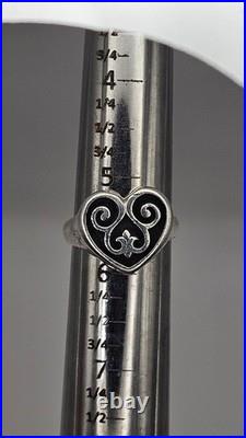 JAMES AVERY RETIRED STERLING SILVER 925 SCROLL FRENCH HEART RING Size 5.5