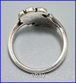 JAMES AVERY RING Sz 4.5 RARE Double Flower Small Sterling With Box, Pouch, Card