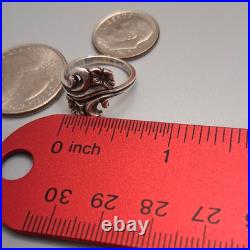 JAMES AVERY RING Sz 4.5 RARE Double Flower Small Sterling With Box, Pouch, Card