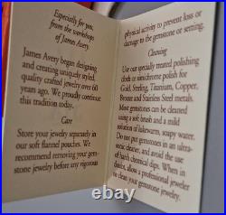 JAMES AVERY RING Sz 4.5 RARE Double Flower Small Sterling With Box, Pouch, Card JAMES AVERY RING Sz 4.5 RARE Double Flower Small Sterling With Box, Pouch, Card