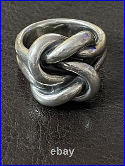 JAMES AVERY Retired Sterling Silver Large Bold Lovers Knot Ring Size 7