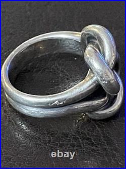 JAMES AVERY Retired Sterling Silver Large Bold Lovers Knot Ring Size 7