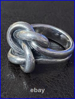 JAMES AVERY Retired Sterling Silver Large Bold Lovers Knot Ring Size 7
