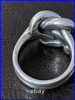 JAMES AVERY Retired Sterling Silver Large Bold Lovers Knot Ring Size 7