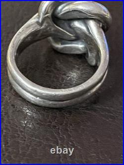 JAMES AVERY Retired Sterling Silver Large Bold Lovers Knot Ring Size 7