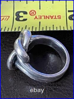 JAMES AVERY Retired Sterling Silver Large Bold Lovers Knot Ring Size 7