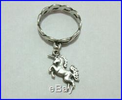 JAMES AVERY Retired Sterling Silver Ring Unicorn Horse Dangle Charm Size 7