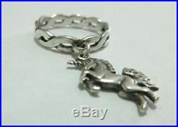 JAMES AVERY Retired Sterling Silver Ring Unicorn Horse Dangle Charm Size 7