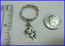 JAMES AVERY Retired Sterling Silver Ring Unicorn Horse Dangle Charm Size 7