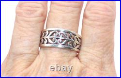 JAMES AVERY SIGNED Sterling Silver FANCY HEART Scroll CELTIC Band RING SZ 10.5
