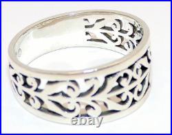 JAMES AVERY SIGNED Sterling Silver FANCY HEART Scroll CELTIC Band RING SZ 10.5
