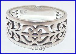 JAMES AVERY SIGNED Sterling Silver FANCY HEART Scroll CELTIC Band RING SZ 10.5
