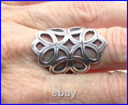 JAMES AVERY SIGNED Sterling Silver INFINITY Scroll CELTIC Knot RING SZ 8.5