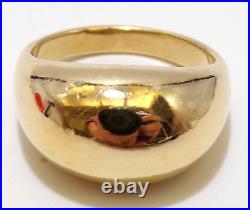 JAMES AVERY Signed 14K YELLOW GOLD Domed DOME RING SZ 8.25 & 10.4 GRAMS