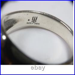 JAMES AVERY Sterling Silver & 14K 8.3g Sz 7 Regent Oval Aqua Spinel Ring #51774K