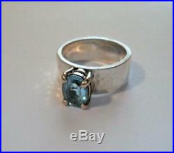 JAMES AVERY Sterling Silver, 14K Gold & Blue Topaz Julietta Ring Size 5