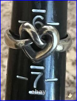 JAMES AVERY Sterling Silver 925 Love Heart Knot Ring Size 6.5 Post Earrings Set
