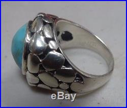 JAMES AVERY Sterling Silver & Blue Turquoise Ring Size 7 3/4