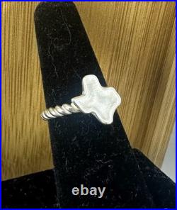 JAMES AVERY Sterling Silver Outline State of Texas Twisted Cable Ring RETIRED