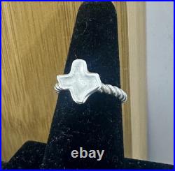 JAMES AVERY Sterling Silver Outline State of Texas Twisted Cable Ring RETIRED