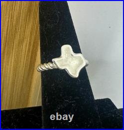 JAMES AVERY Sterling Silver Outline State of Texas Twisted Cable Ring RETIRED