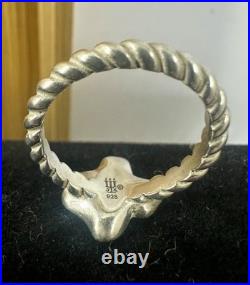 JAMES AVERY Sterling Silver Outline State of Texas Twisted Cable Ring RETIRED