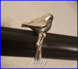 JAMES AVERY Sterling Silver RETIRED 3D Bird On A Branch Ring Sz 4.75 NICE