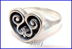 JAMES AVERY Sterling Silver RETIRED Scroll HEART Love Ring Sz 8 & 7 Gr