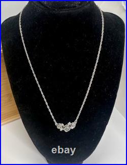 JAMES AVERY Sterling Silver Small Rose Ring & Cluster Rose Pendant Necklace Set