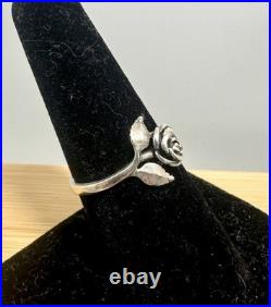 JAMES AVERY Sterling Silver Small Rose Ring & Cluster Rose Pendant Necklace Set