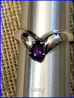 JAMES AVERY Sterling Silver TAPERED GEMSTONE Ring AMETHYST Size 6.5 #N8 RETIRED