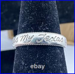 JAMES AVERY Sterling Silver Texas My Texas Ring Texas Love SIZE 6.25 RETIRED