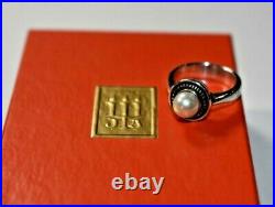 JAMES AVERY Sterling Silver VINTAGE CULTURED PEARL Ring Sz 4.5 With Box & Pouch