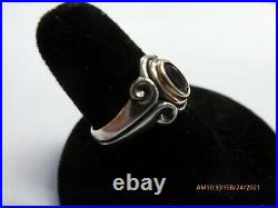 JAMES AVERY retired 14K Gold & Sterling Silver DOUBLE SCROLL AMETHYST ring Sz 5