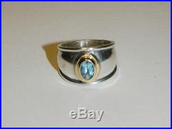 James AveryRetiredSterling Silver, 18k Gold, Blue Topaz Christina Ring Sz. 6