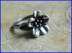 James AverySterling Silver & 14k FLOWER Ring size 8 Retired