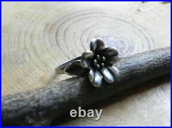 James AverySterling Silver & 14k FLOWER Ring size 8 Retired